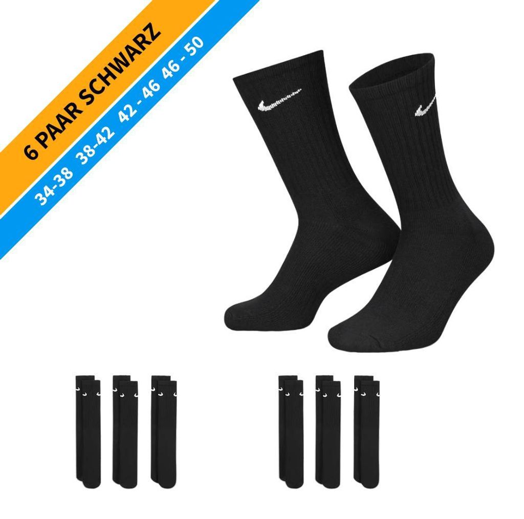 NIKE Socken - Farbe: 6 Paar Schwarz Tennis Socken - Größe: Produktbild 