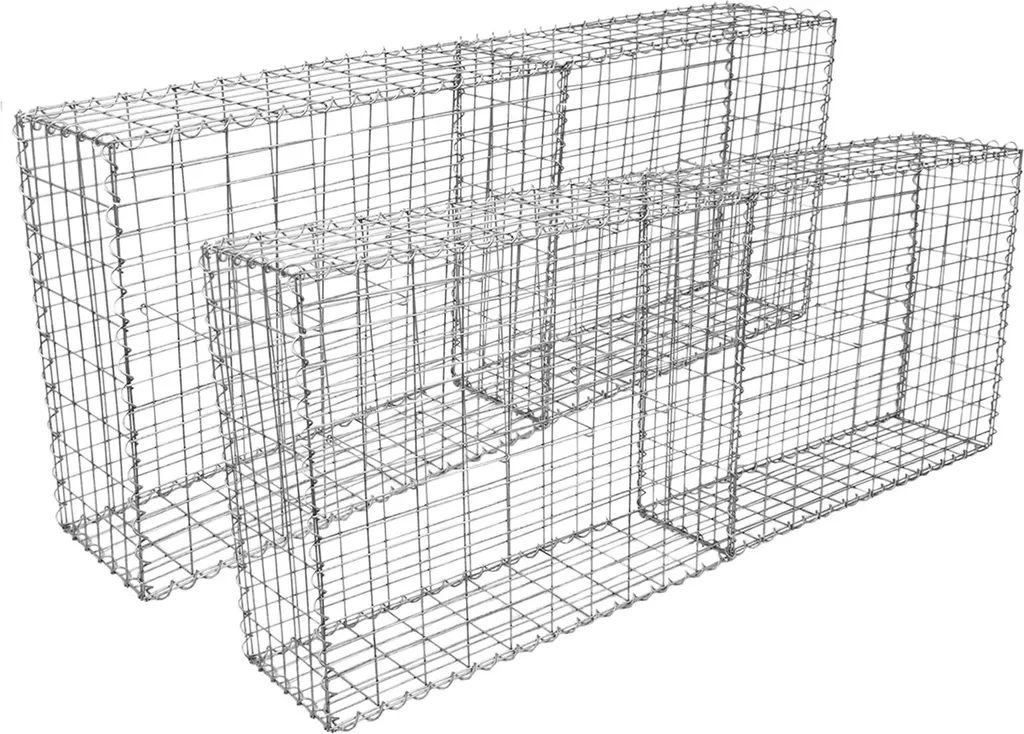 Solution anti-érosion : Lot de 4 gabions en acier 100x95x30cm pour talus
