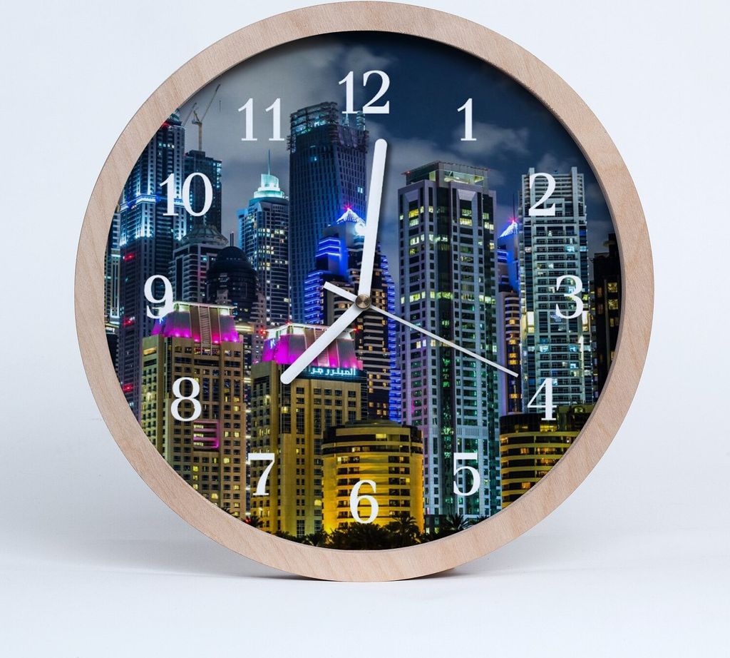 Holzuhr 30fi cm wanduhr - Stadt