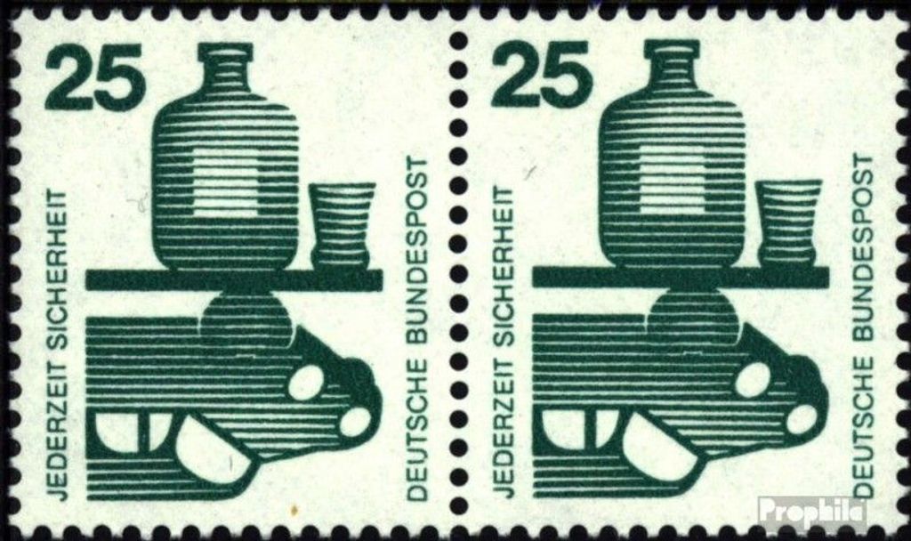 Briefmarken BRD (BR.Deutschland) 1971 Mi 697A wP waagerechtes Paar postfrisch Unfallverhütung