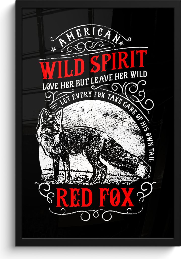 MuchoWow MuchoWow Gerahmtes Poster Fuchs - Retro - Briefe - Zitat 40x60 cm - Poster mit zchwarzem Bilderrahmen - Papierdruck - Wandbilder