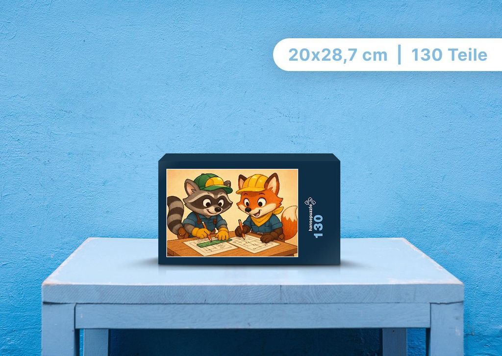 hansepuzzle 112313 - Rocco und Finn Puzzle, 130 Teile, Kinder, 28,7 x 20,0cm mit hochwertiger Aufbewahrung, Kartonbox & Beutel