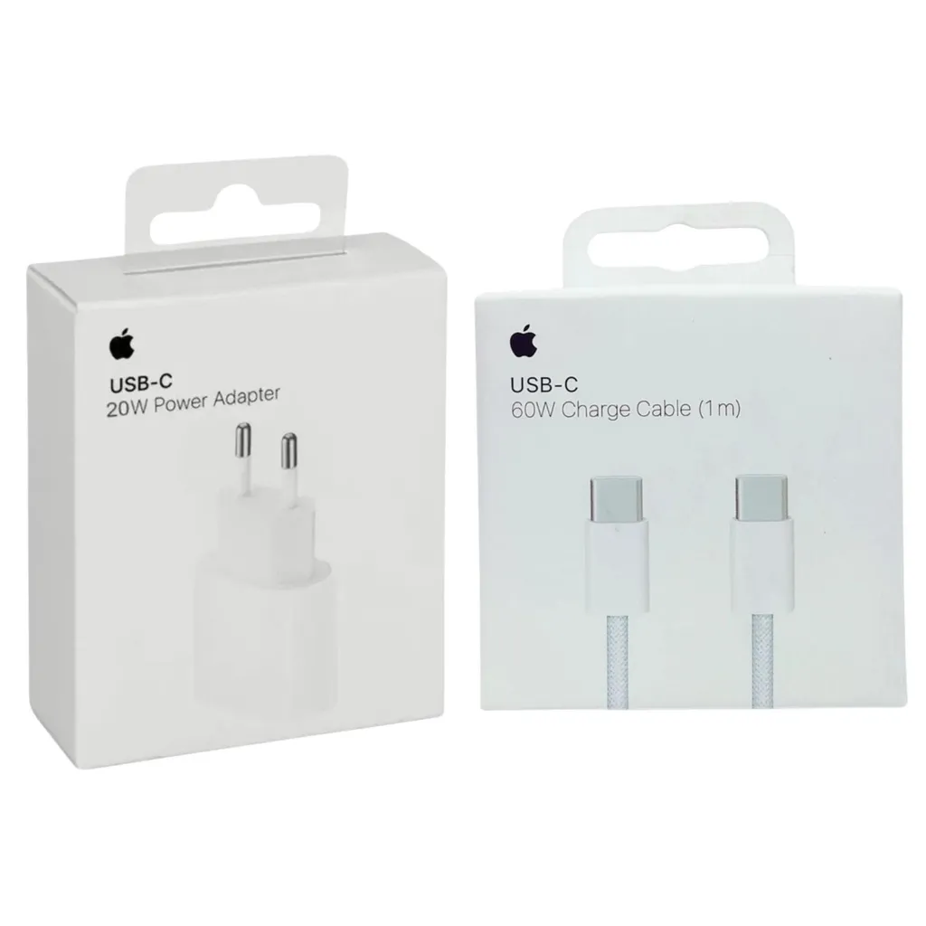 Alimentatore Rapido 20W + Cavo USB-C 60W Nylon per iPhone 15 16 17