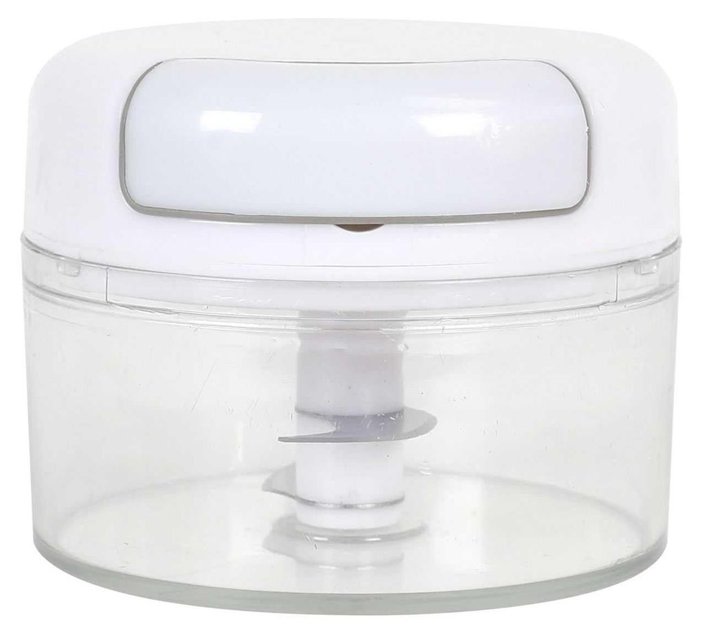 COOK CONCEPT Mini Manual Chopper, Edelstahlklingen, Weiß, Transparent