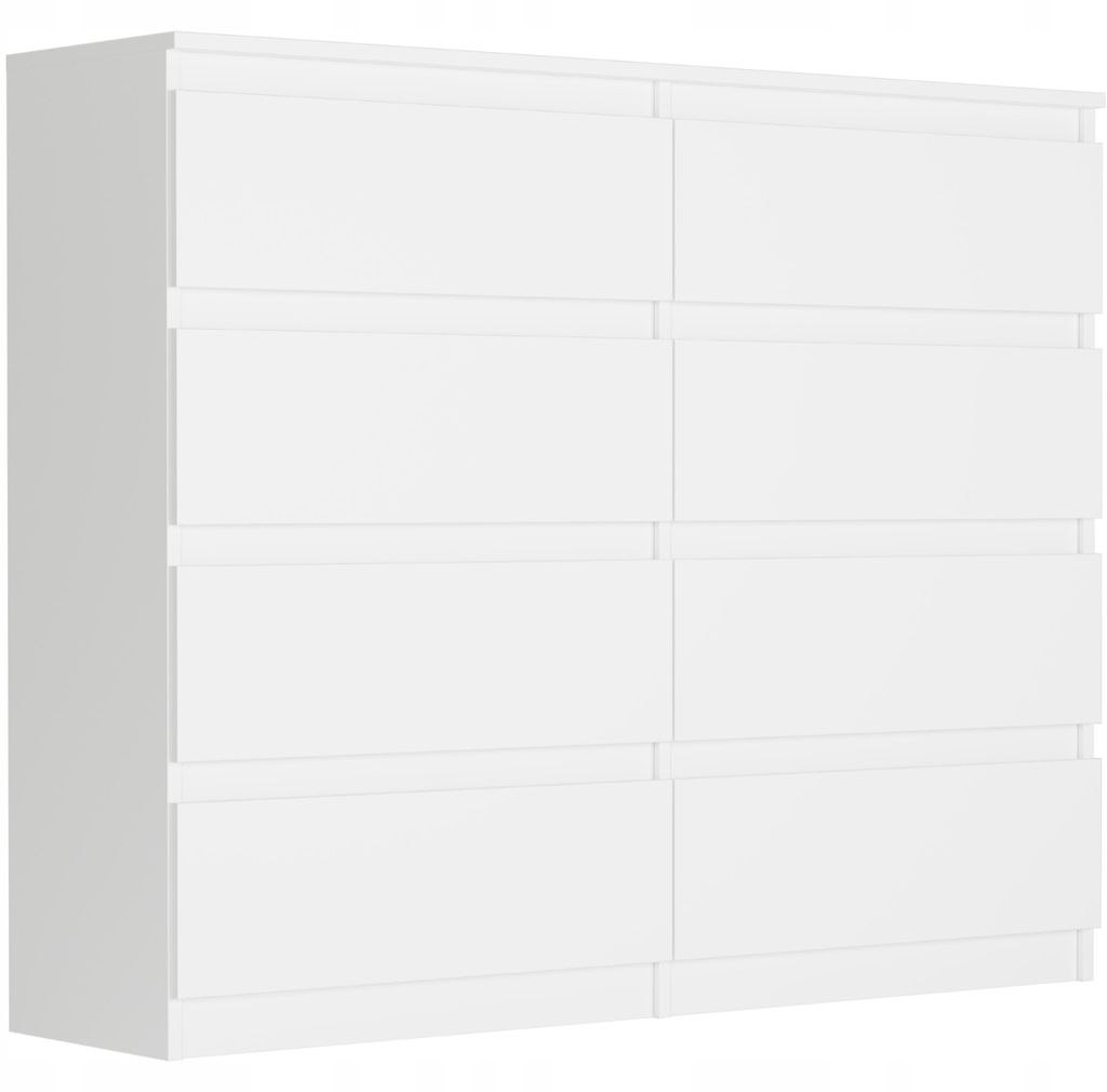 Komoda 120 cm 8 zásuvek skříňka FRAMIRE R-120-S8 bílá Obrázek produktu 