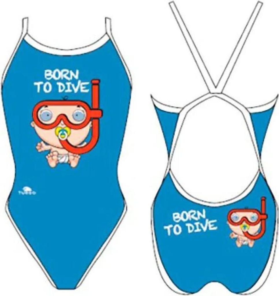 Turbo Born To Dive Badeanzug Blau M Damen Blau M