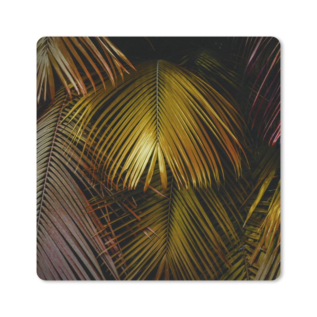 MuchoWow Mauspad Mousepad Dschungel - Palme - Gold 30x30 cm - Mousepads - Maus Mat - Pad - Mausunterlage - Gaming