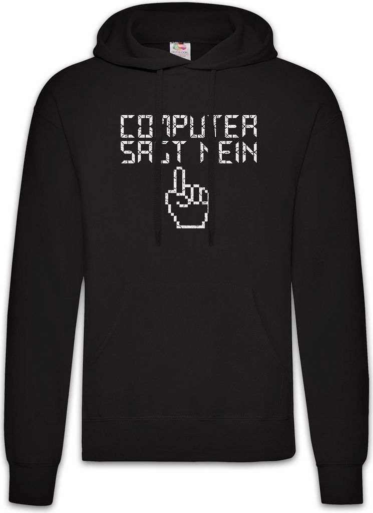 Urban Backwoods Computer Sagt Nein, Herren Hoodie, Farbe: Schwarz, Größe: 4XL