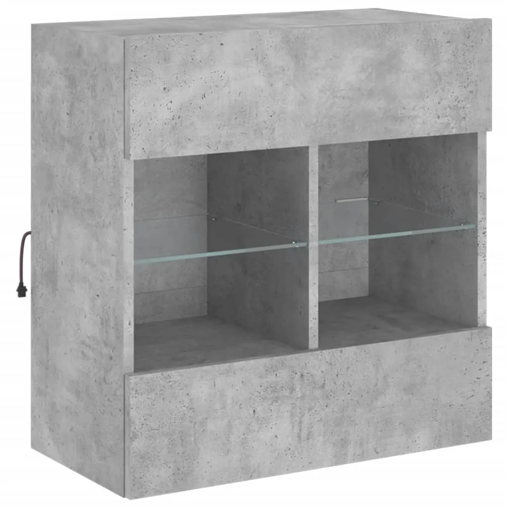 Mobile TV Sospeso Grigio Cemento LED - Ideale per Famiglie e Piccoli Spazi - 3
