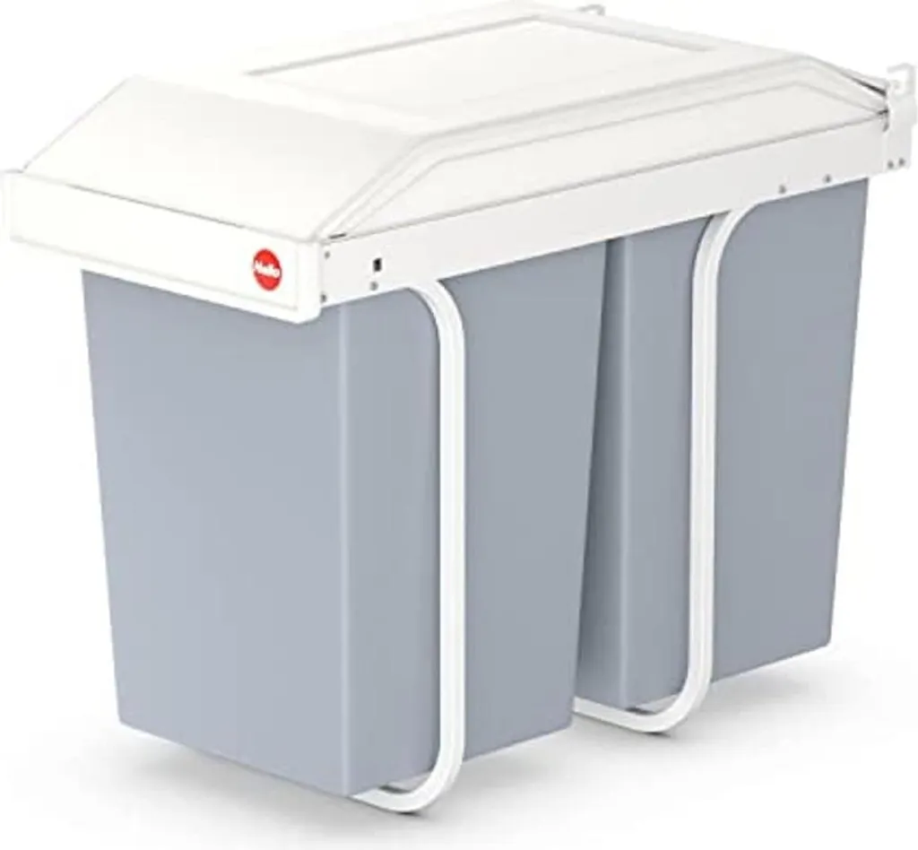 Double poubelle de tri sélectif coulissante 2x14L pour sous-évier inox