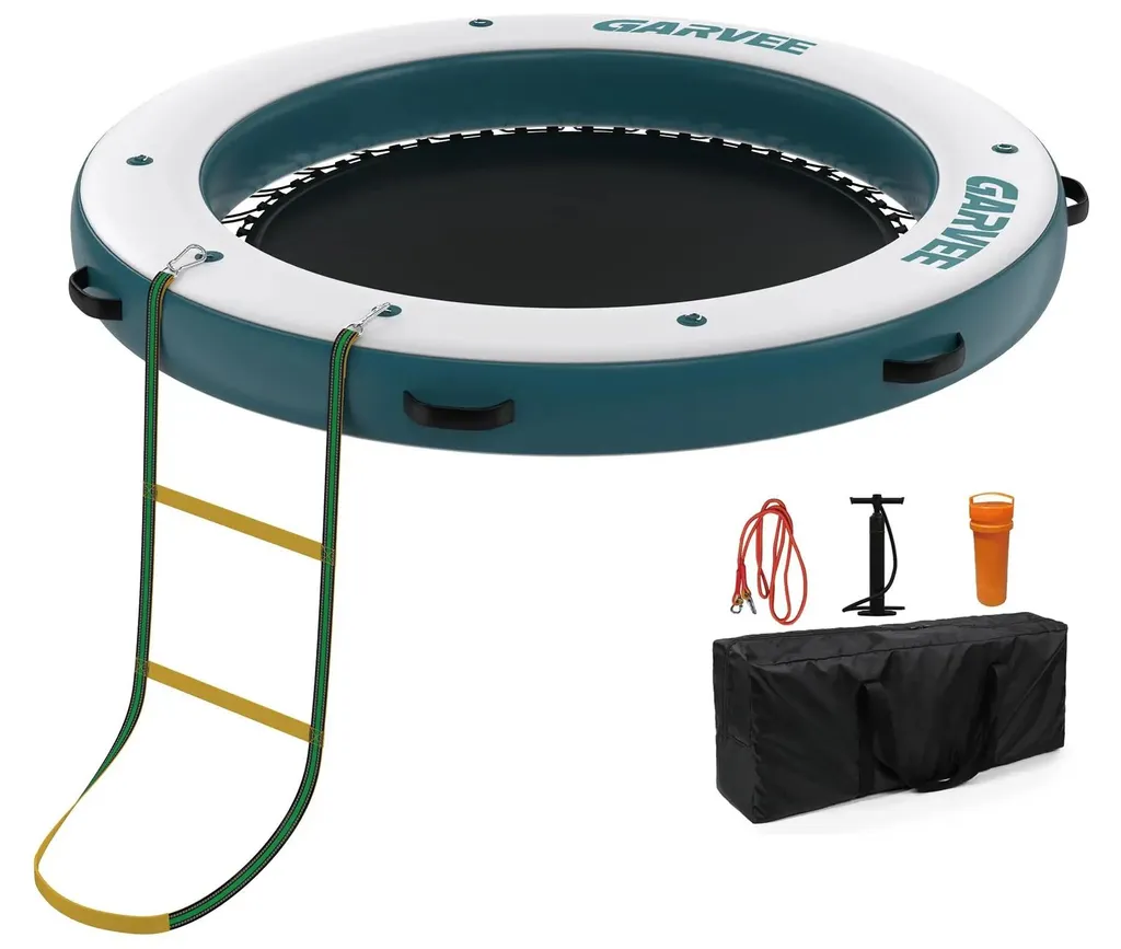 Plateforme de baignade gonflable ronde 240cm avec hamac en filet 180cm