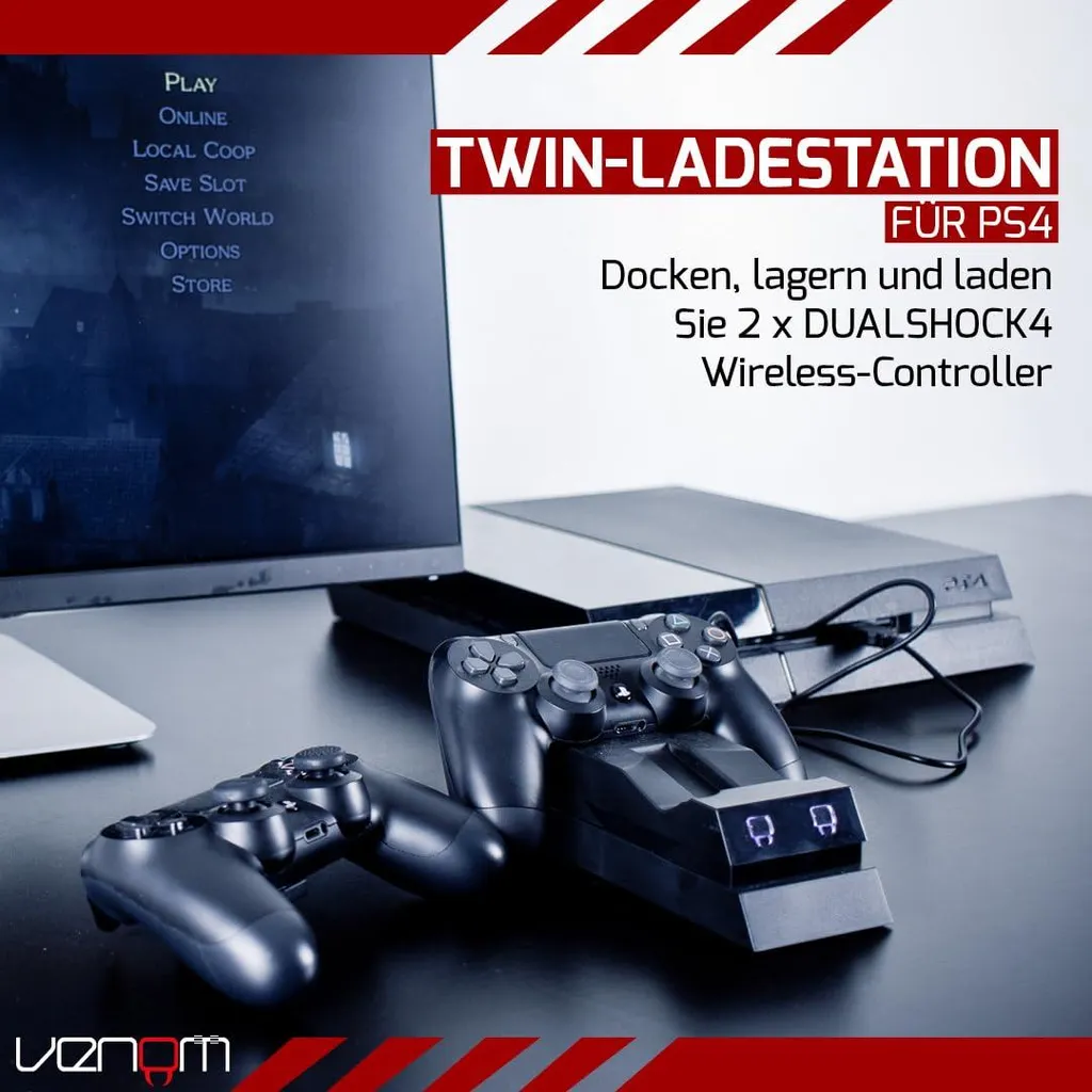 Venom Twin Docking Station : Chargeur Double Rapide avec Indicateur LED - 6
