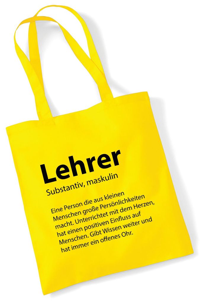 Huuraa Jutebeutel Lehrer Definition 10 Liter Yellow Baumwolle Tasche Geschenkidee