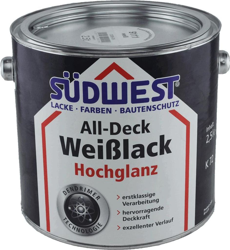 SÜDWEST All-Deck Weißlack Hochglanz2,5 Liter
