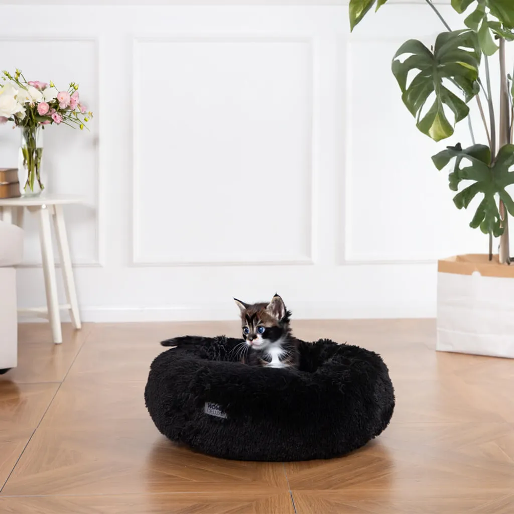 Home Deluxe - Letto per animali MUFFIN - dimensioni: 80 x 80 x 17 cm, colore: nero, inclusa coperta per animali, imbottitura in cotone, rivestimento lavabile, antiscivolo e impermeabile I Letto per cani Cuscino per cani Letto per gatti - 2