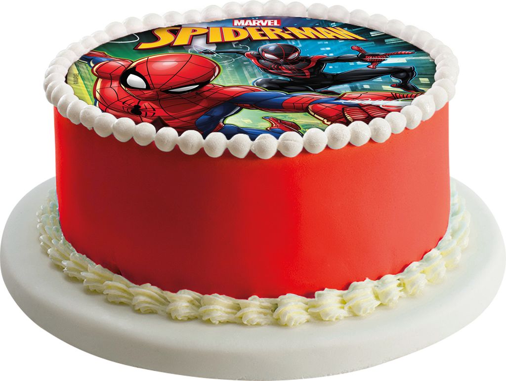 Dekora - sugar edible disc  - Spiderman - schwarz - 20cm  Dekora