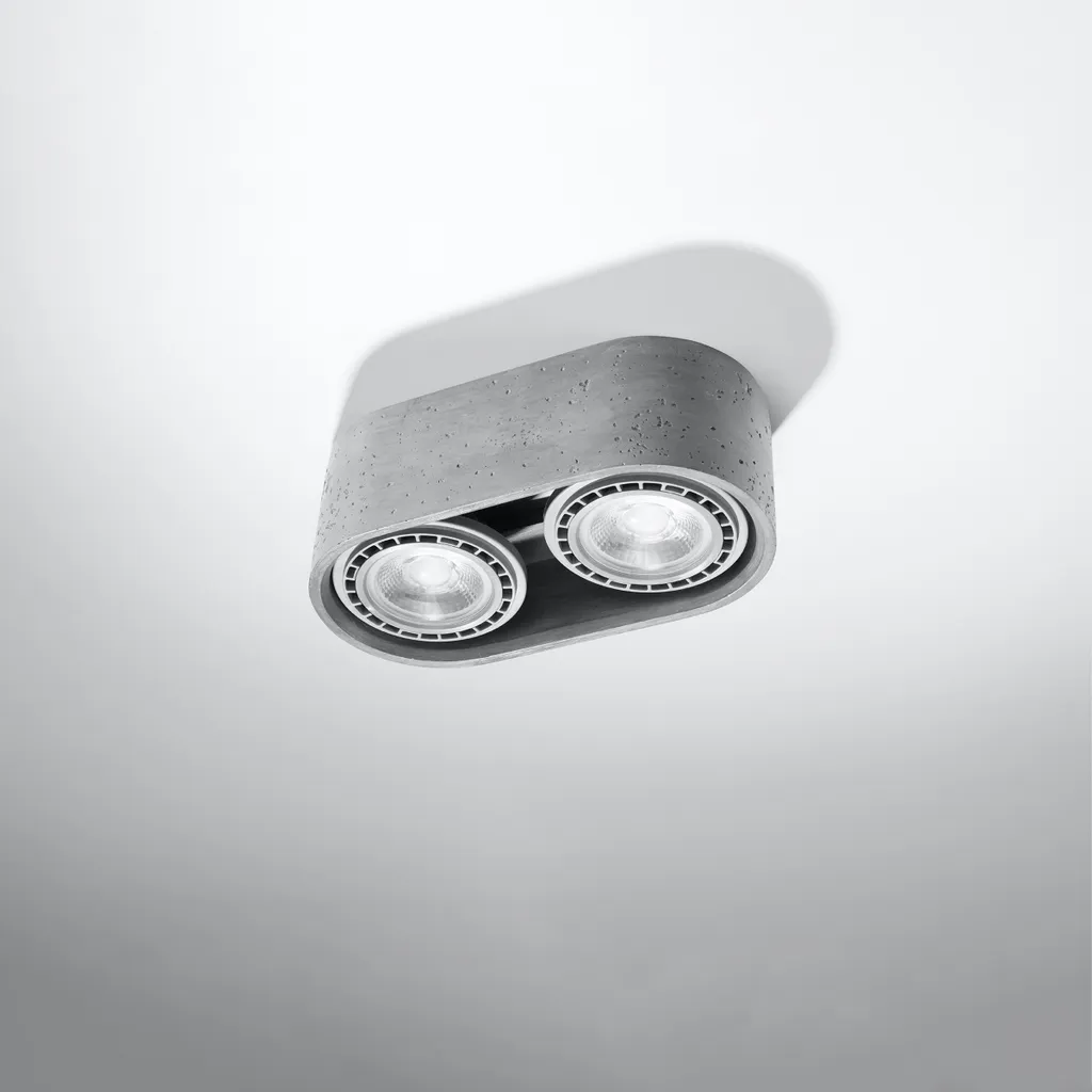 Sollux BASIC 2 Lampada Soffitto Cemento 2xGU10 - Stile Loft Urban - 2