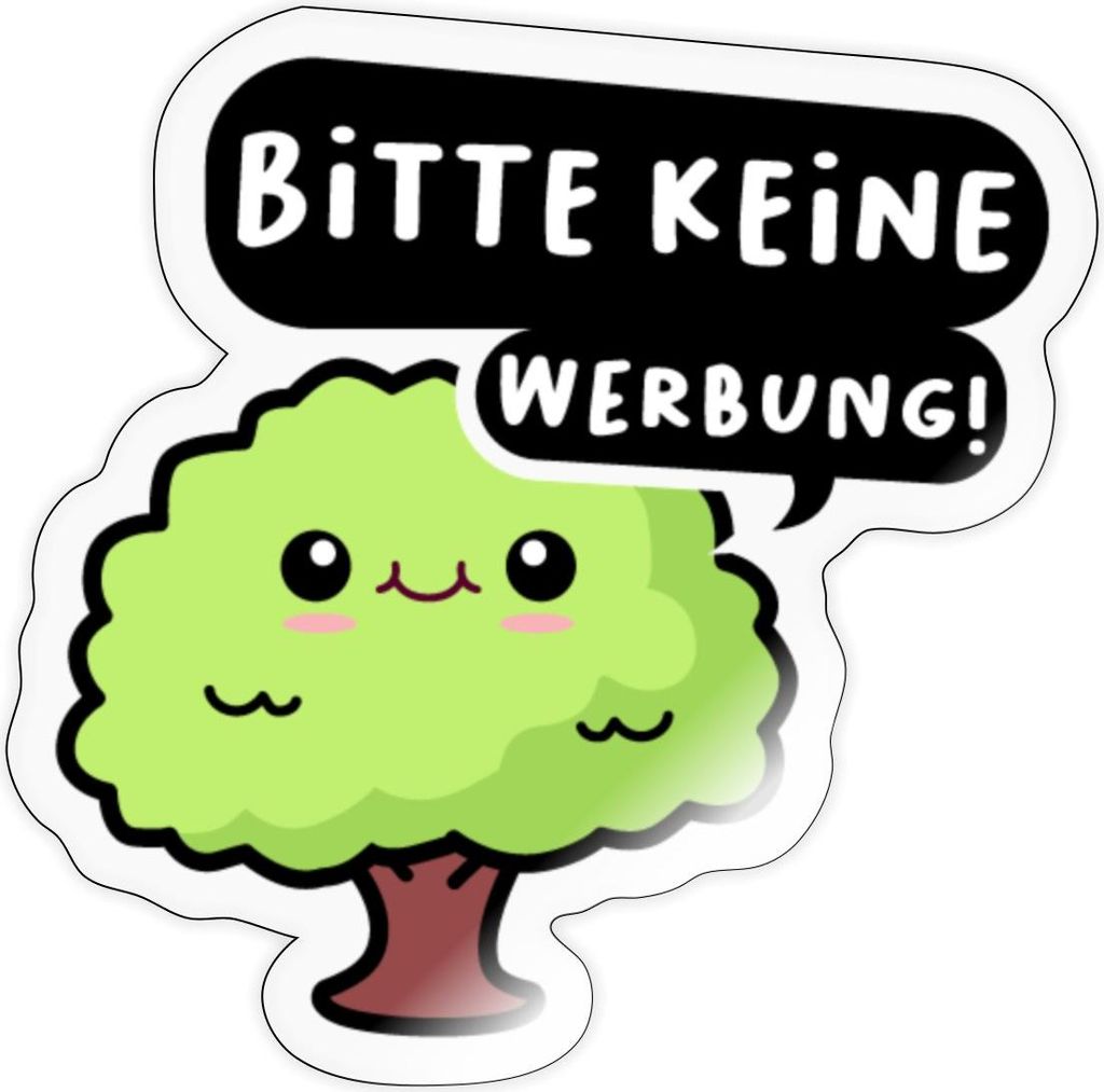 Spreadshirt Bitte keine Werbung Baum Nachhaltigkeit Umweltschutz Sticker Aufkleber, 10 x 10 cm, Transparent glänzend