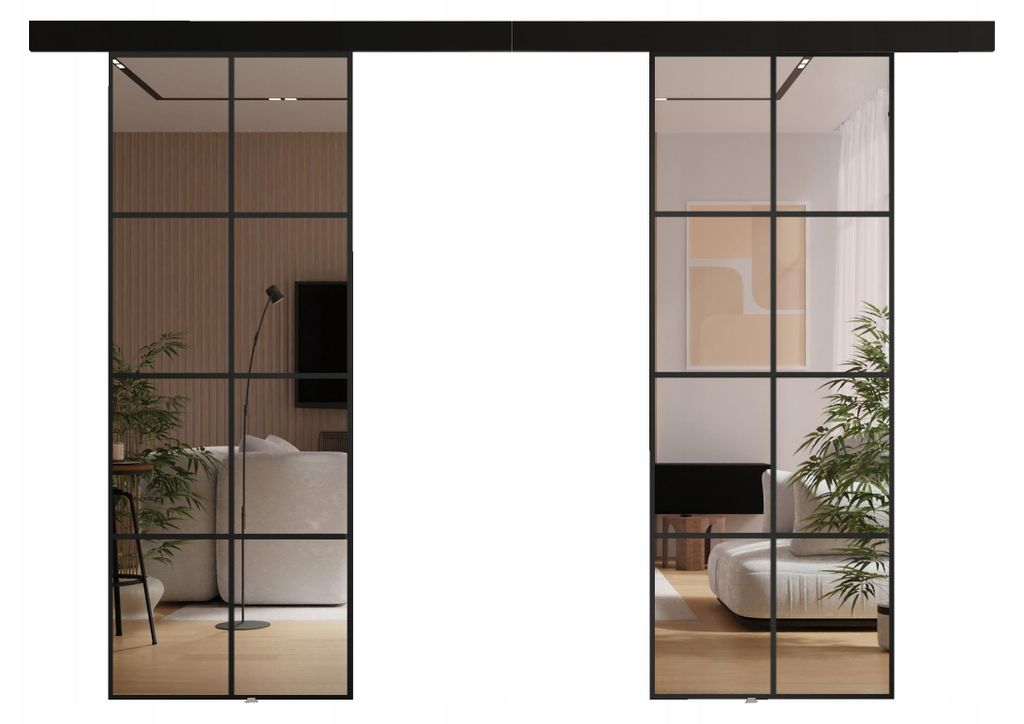 KierMoebel Schiebetür Komplettset LOKI DUO, Wohnzimmer Produktbild 