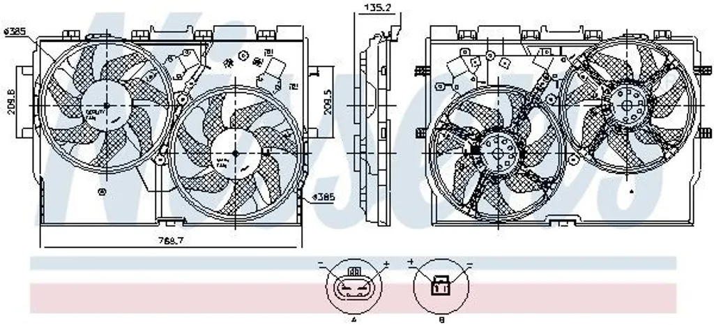 Nissens 850115 Ventilateur de Radiateur Avant pour Refroidissement Moteur