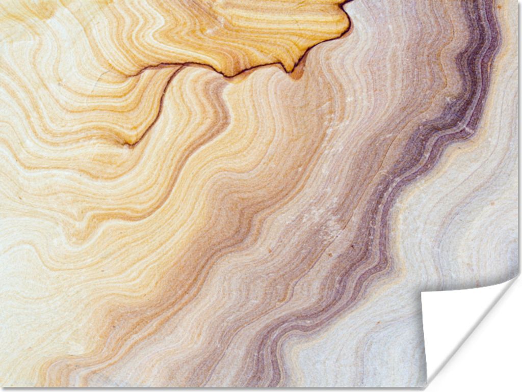MuchoWow Poster Marmor - Textur - Sandstein - Gold - Marmoroptik 80x60 cm - Kunst für zu Hause