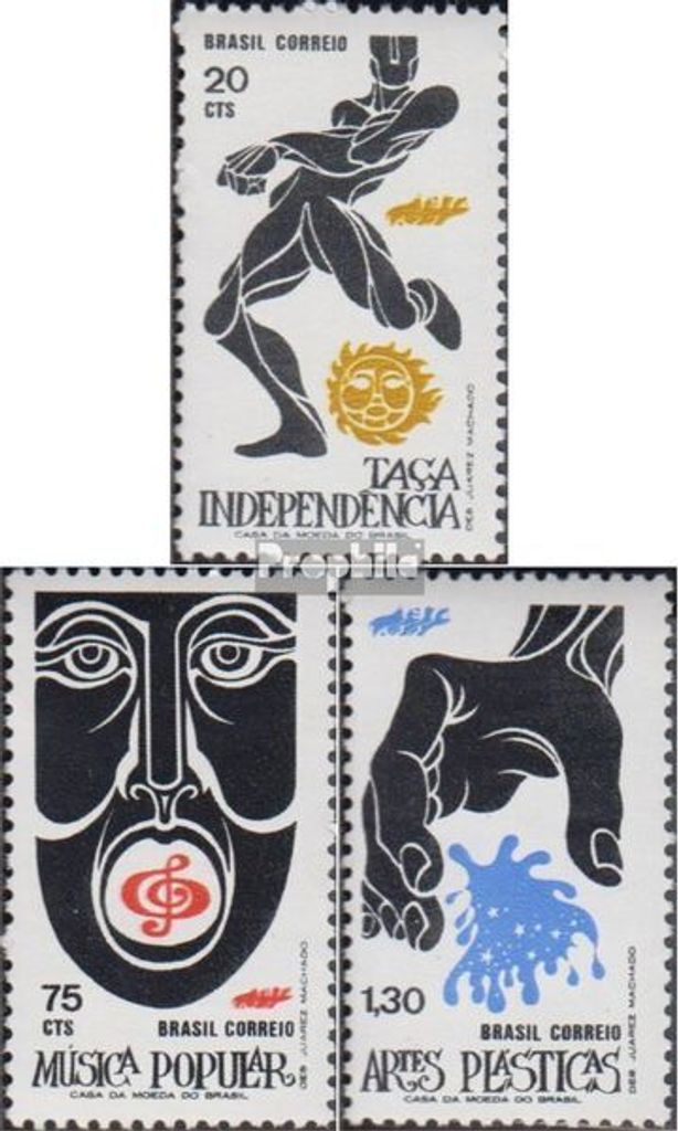 Briefmarken Brasilien 1972 Mi 1324-1326 (kompl.Ausg.) postfrisch Förderung volkstümlicher Kunst