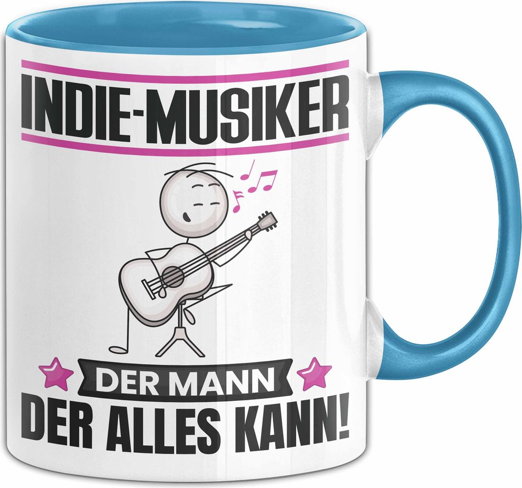 Indie-Musiker Tasse Geschenk für Indie-Musiker Der Mann Der Alles Kann Geschenkidee zum Geburtstag (Blau)