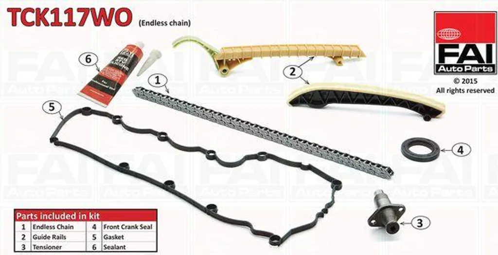 Kit de Distribution TCK117WO FAI AutoParts OE A1669970194 pour Classe A