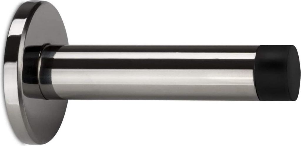 Türstopper aus Edelstahl (1 Stück), Premium Türstopper ohne Bohren mit Gummiring, silberner Türstopper, massives Edelstahl, schwere Türstopper...
