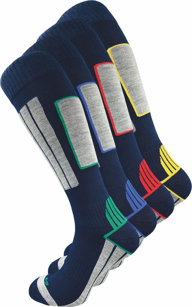 Gawilo Skisocken mit Polsterung Herren (4 Paar), Blau / 43 - 46