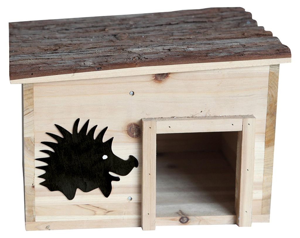Igelhaus Holz – 32 x 26 x 21 cm – Unbehandelt – Mit Produktbild 