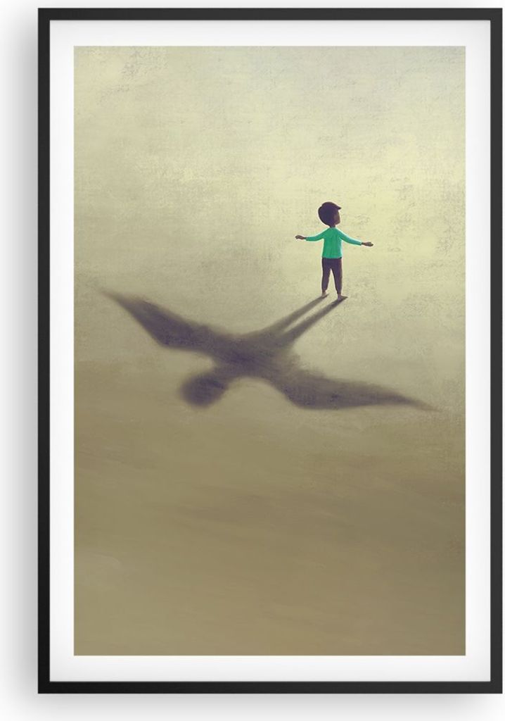 Gerahmtes Poster - Schwarzer Rahmen - Kind Symbol Vogel - 61x91,5 cm - Wand Bild - Wanddeko - Wandbilder - Kunstposter - Wandposter - Bilderrahmen ...