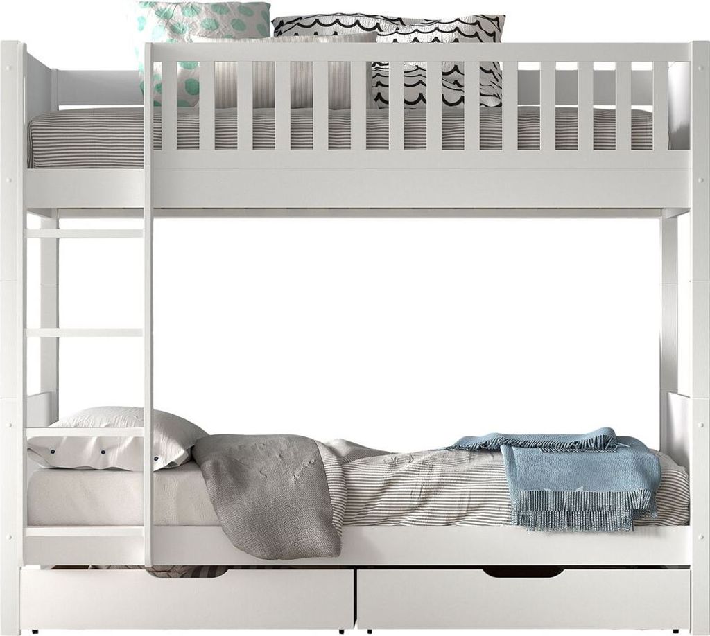 Etagenbett Karyl 208x105x175 Hochbett Massivholz Weiß