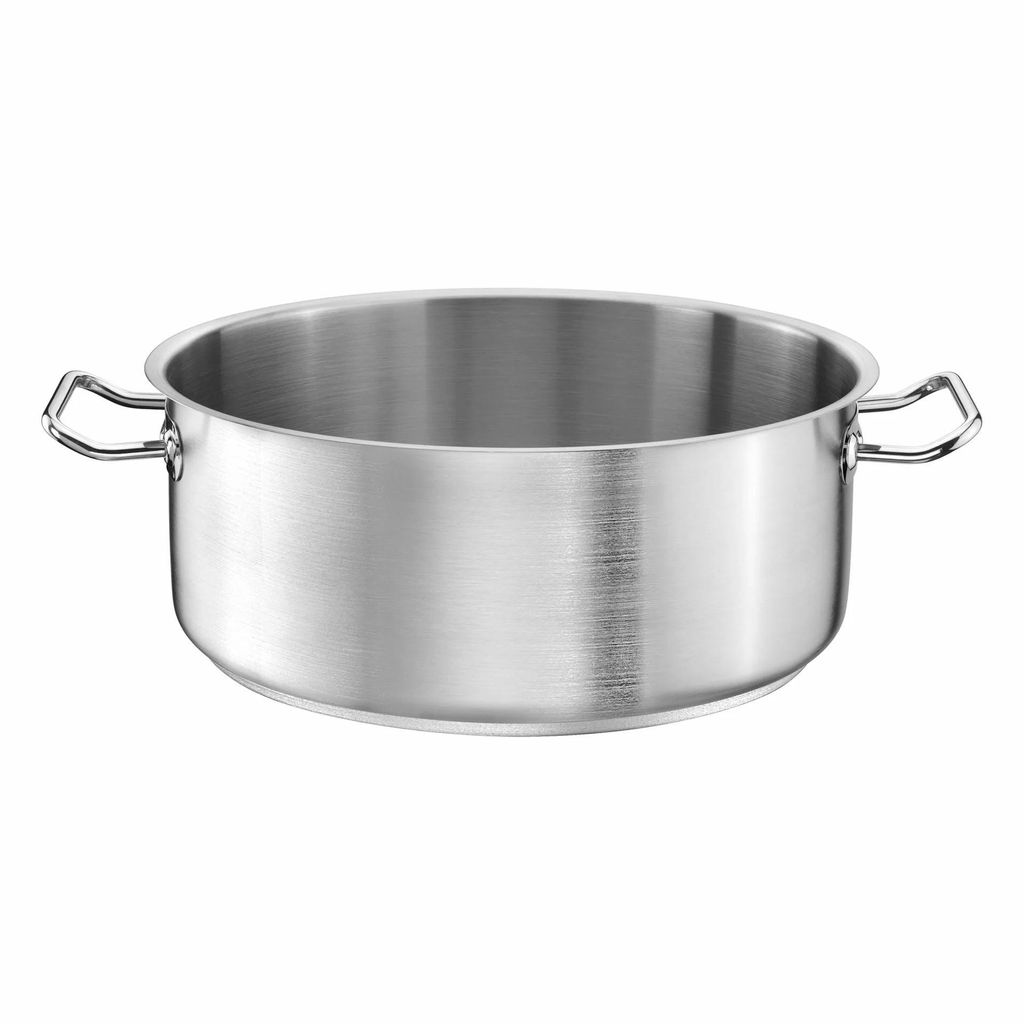 TOMGAST Niedriger Topf - Durchmesser 20 cm, Fassungsvermögen 2,5 l - Edelstahl