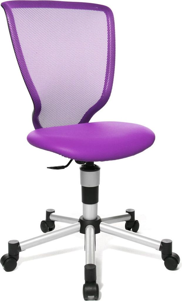 Drehstuhl Titan Junior - lila Sicherheitsdoppelrollen für alle Böden.
