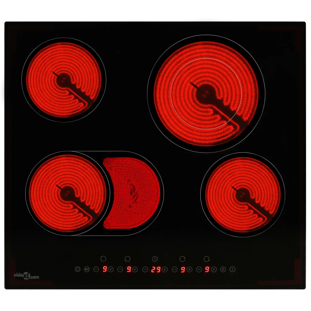 Plaque de cuisson vitrocéramique 4 feux encastrable commande tactile