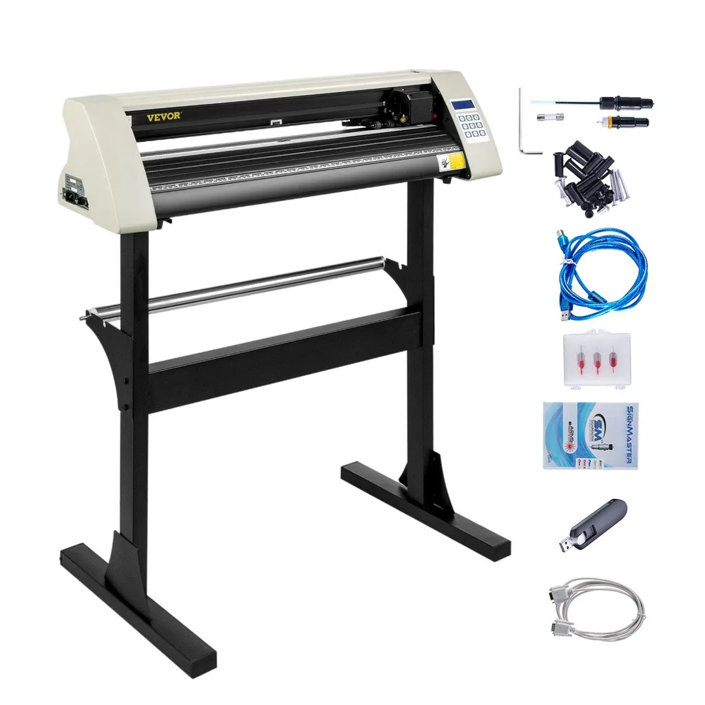Plotter de Découpe Vinyle Professionnel 720 mm avec Support Stable Blanc