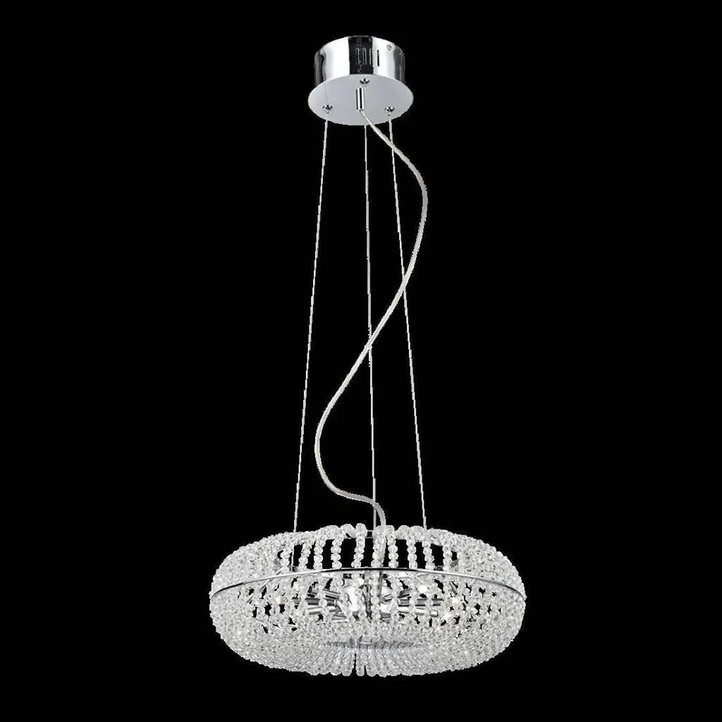 Plafonnier Lustre TRISTAN en Chrome avec 9 Lumières G4 Dimmables 40cm