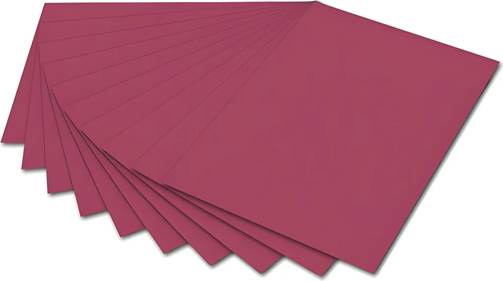 Papier Tonpapier Rouge Vin 50x70 cm : Lot de 10 Feuilles pour Projets