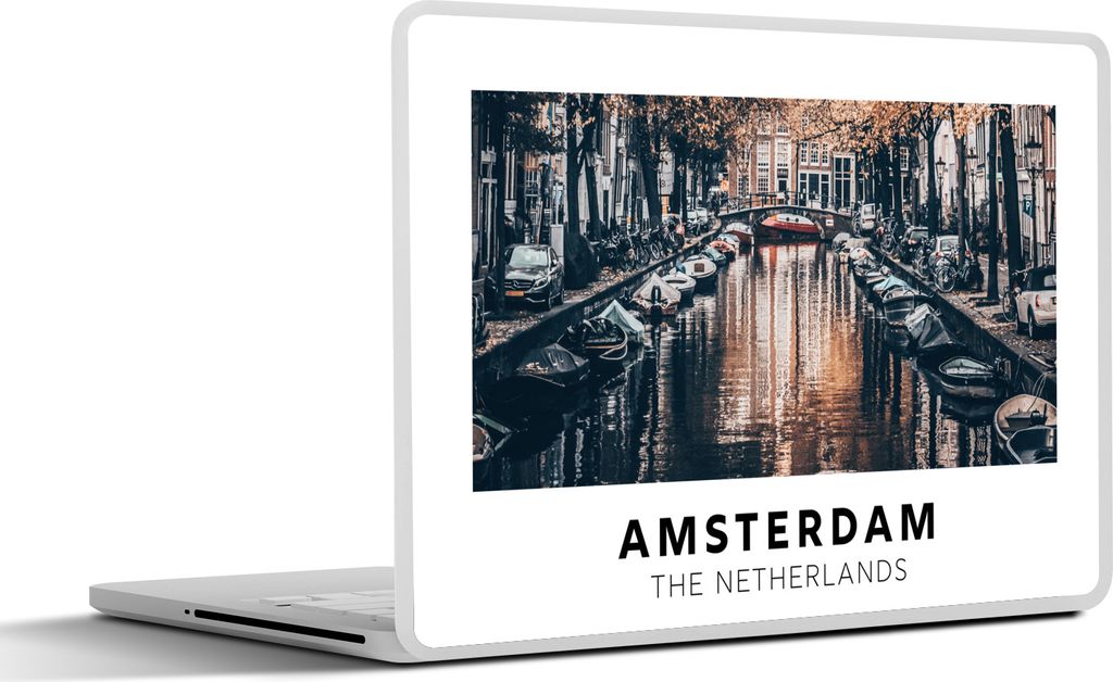 MuchoWow Laptop Aufkleber Sticker Cover Amsterdam - Niederlande - Wasser 31x22.5 cm - Laptop-Deko