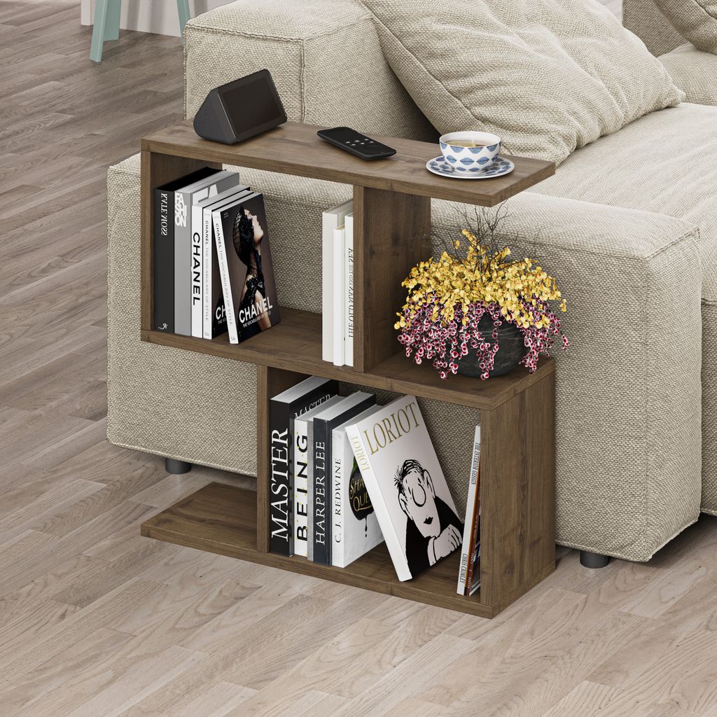 DECORTIE Homemania Modern Beistelltisch Dunkel Eiche Effekt Produktbild 