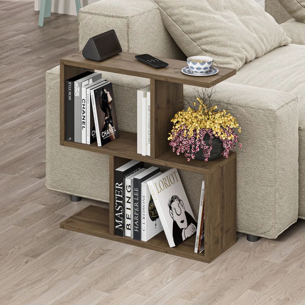 Tavolino Salotto Multiuso Homemania Rovere Scuro 60x20 - Arredo Casa