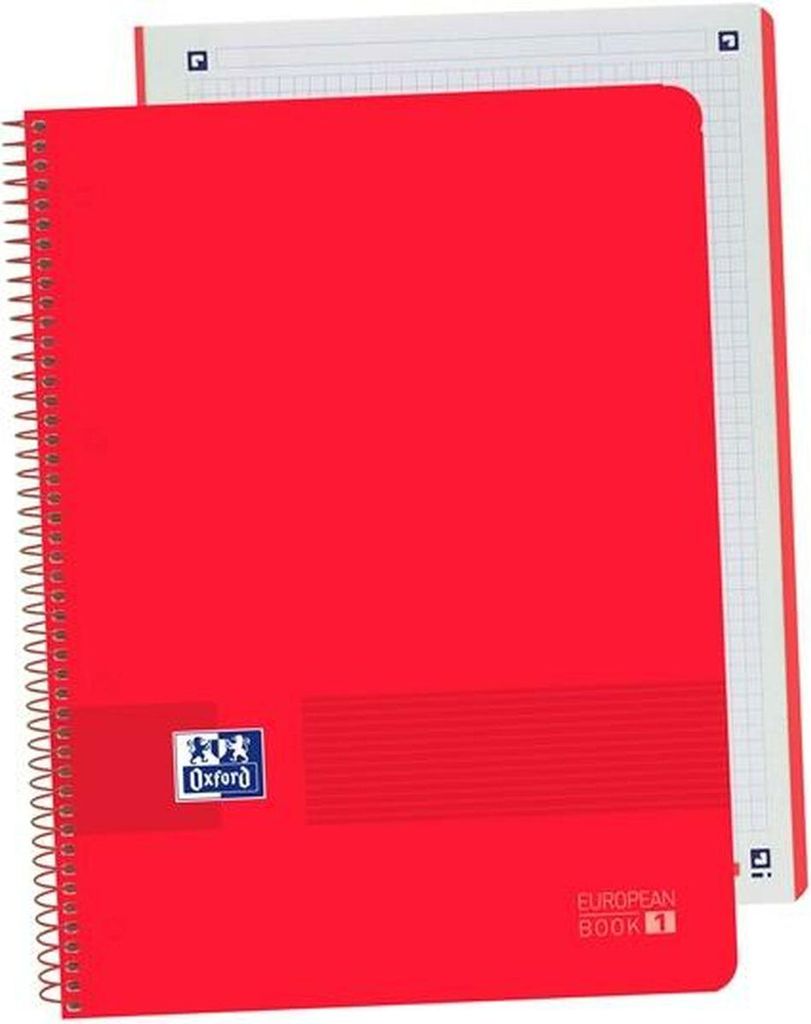 Oxford Notizbuch Live&Go Rot A4 A4+ 80 Blatt 5 Stück