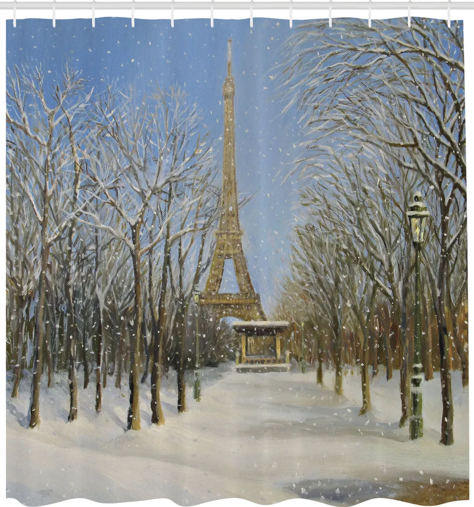 Tenda Doccia Lunga 240cm ABAKUHAUS - Parigi e Torre Eiffel - 1