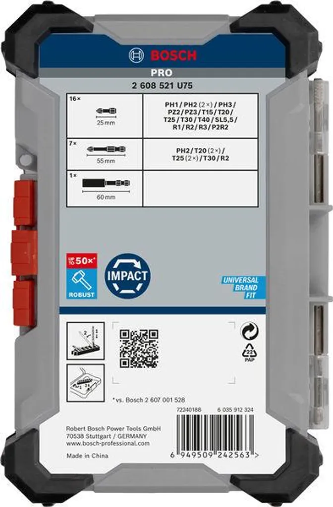 Coffret Embouts de Vissage Bosch Pro Impact Control 24 pcs 2608521U75