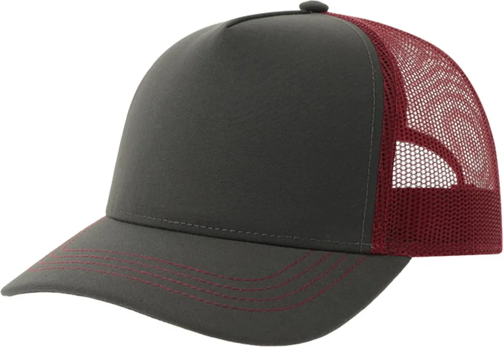 Atlantis Rapper AB566: Cappello Trucker Riciclato Grigio e Bordeaux