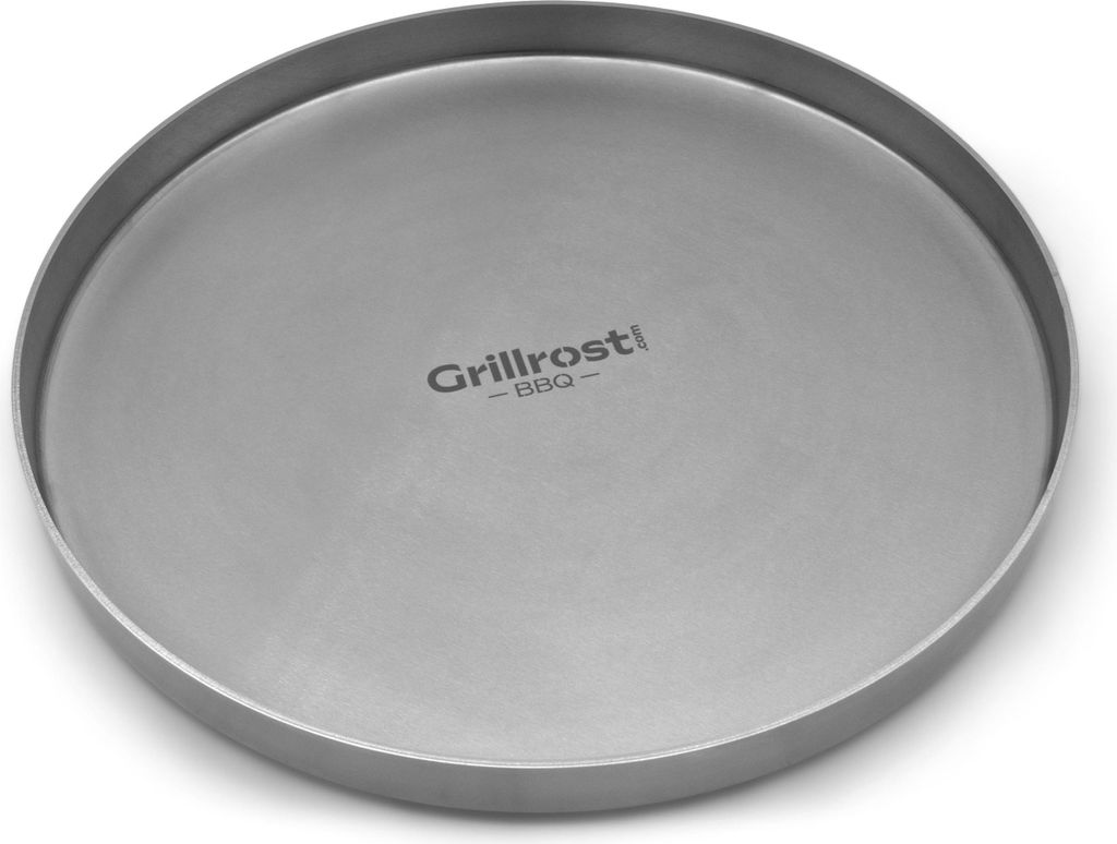 Edelstahl Grillplatte - Plancha Rund 40cm - Massiver Edelstahl für Kohle und Gasgrills