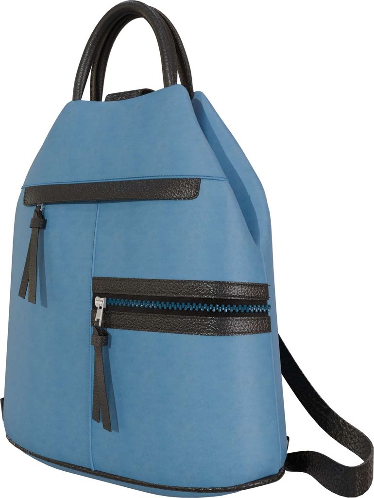 Eleganter Damen Veganer Kunstleder Rucksack 30606 Blau