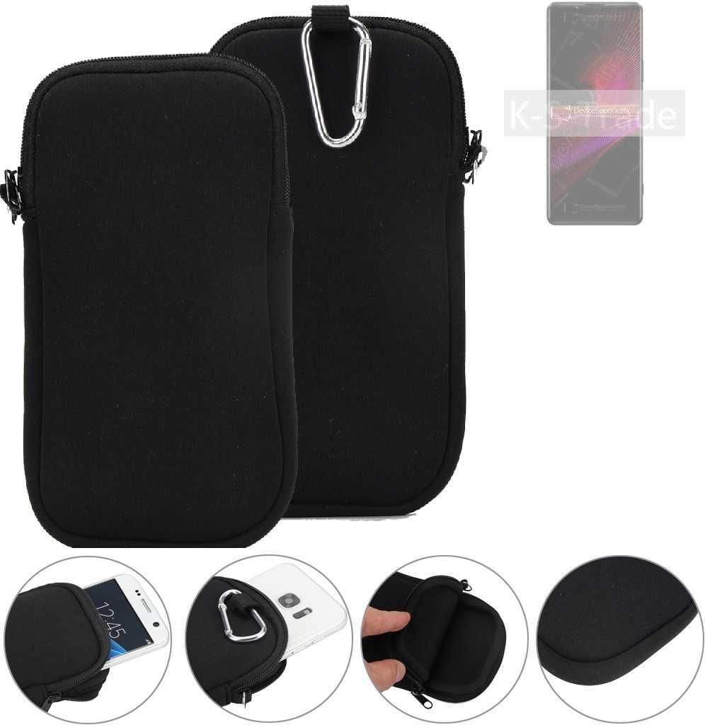 K-S-Trade Neopren-Hülle Handyhülle kompatibel mit Sony Xperia 1 III Schutzhülle Neoprenhülle Sleeve Schutz-Hülle Gürtel Tasche Case Holster