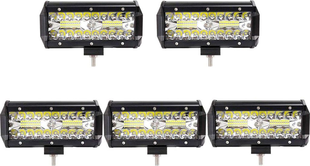 Greenmigo 5X 120W LED Arbeitsscheinwerfer Off-road Scheinwerfer Bar Fernlicht 12V-24V Reflektor Lampen IP67 Wasserdicht Zusatzscheinwerfer Flutlich...